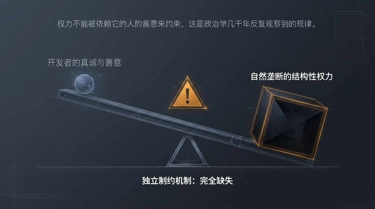 失衡天平：开发者善意一端翘起，自然垄断的结构性权力压沉