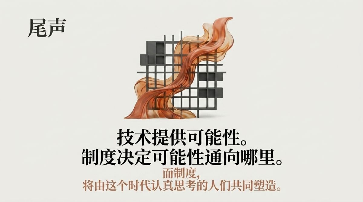尾声：技术提供可能性，制度决定可能性通向哪里——柔性绸带穿过刚性栅格