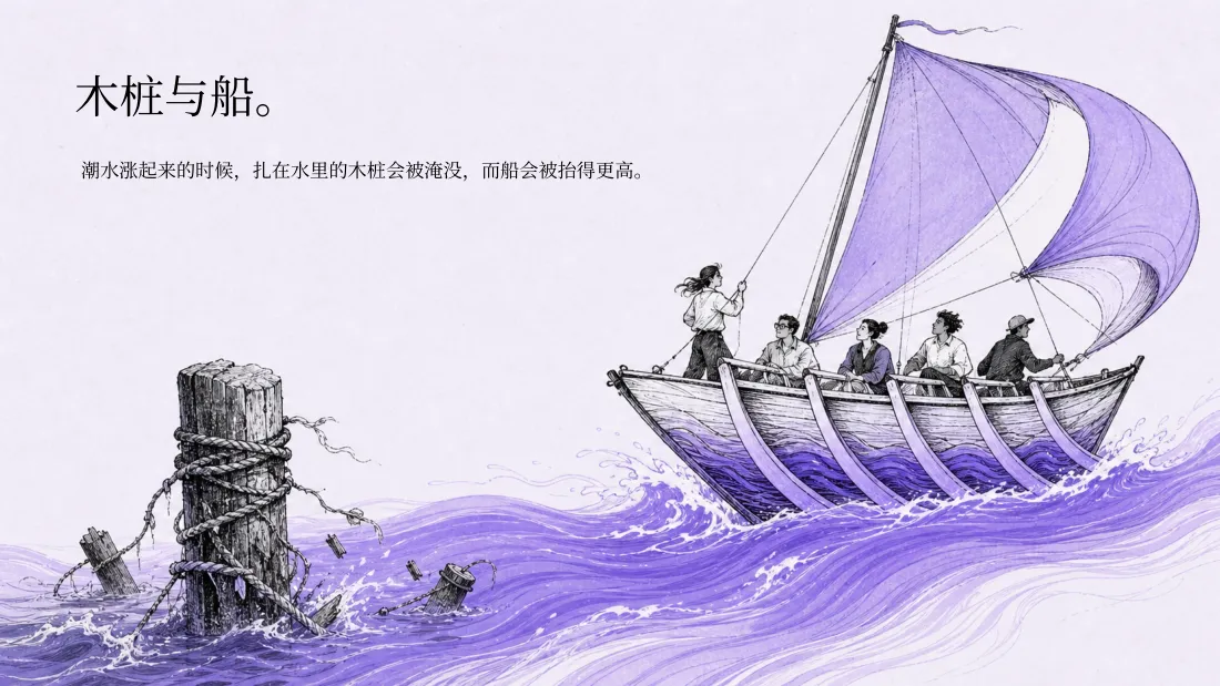 木桩与船