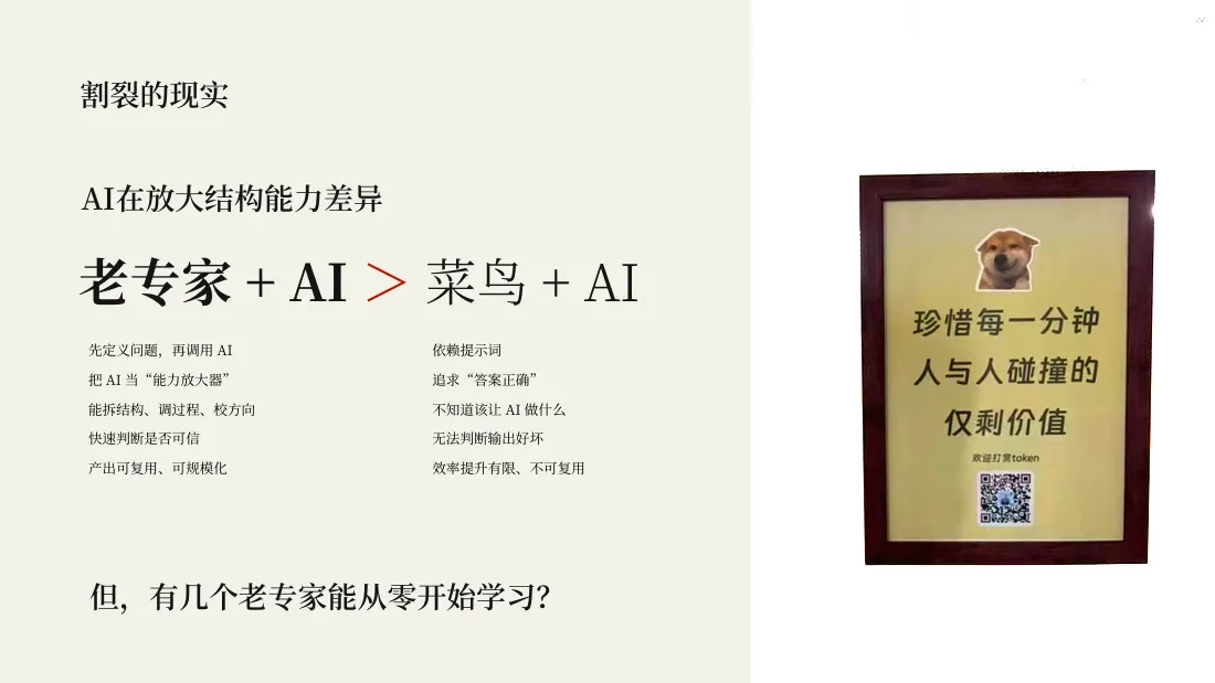 老专家 + AI 大于 菜鸟 + AI